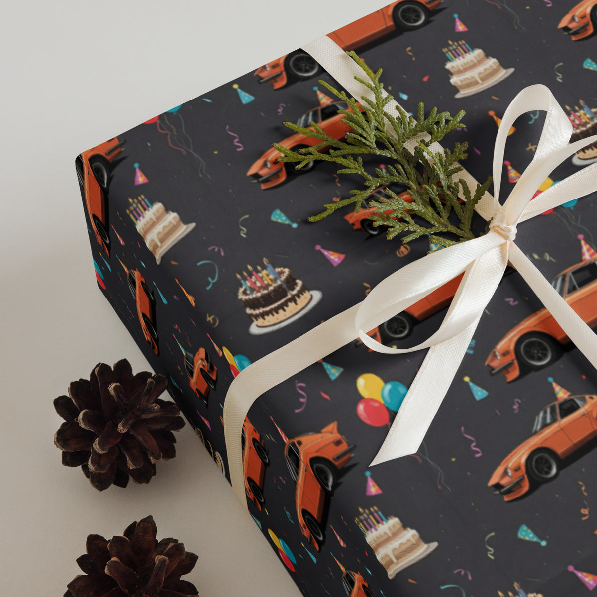 Nissan 350Z birthday wrapping paper sheets — mockup 4