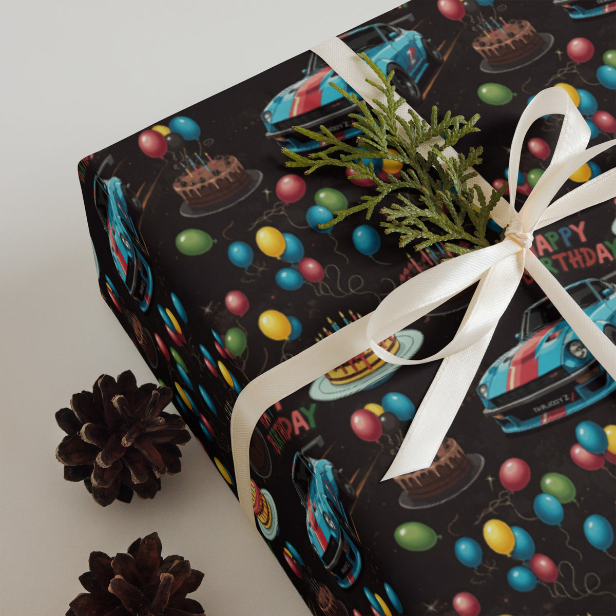 Nissan 350Z birthday wrapping paper sheets — mockup 2