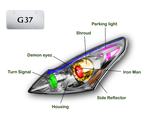 2010-2013 Infiniti G37 Sedan Headlights