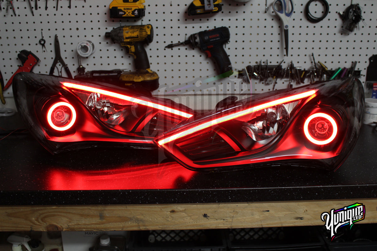 2013-2015 Hyundai Genesis Coupe BlueGhozt Stage 3 LED headlights — view 3