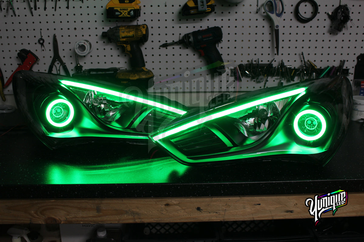 2013-2015 Hyundai Genesis Coupe BlueGhozt Stage 3 LED headlights — view 4