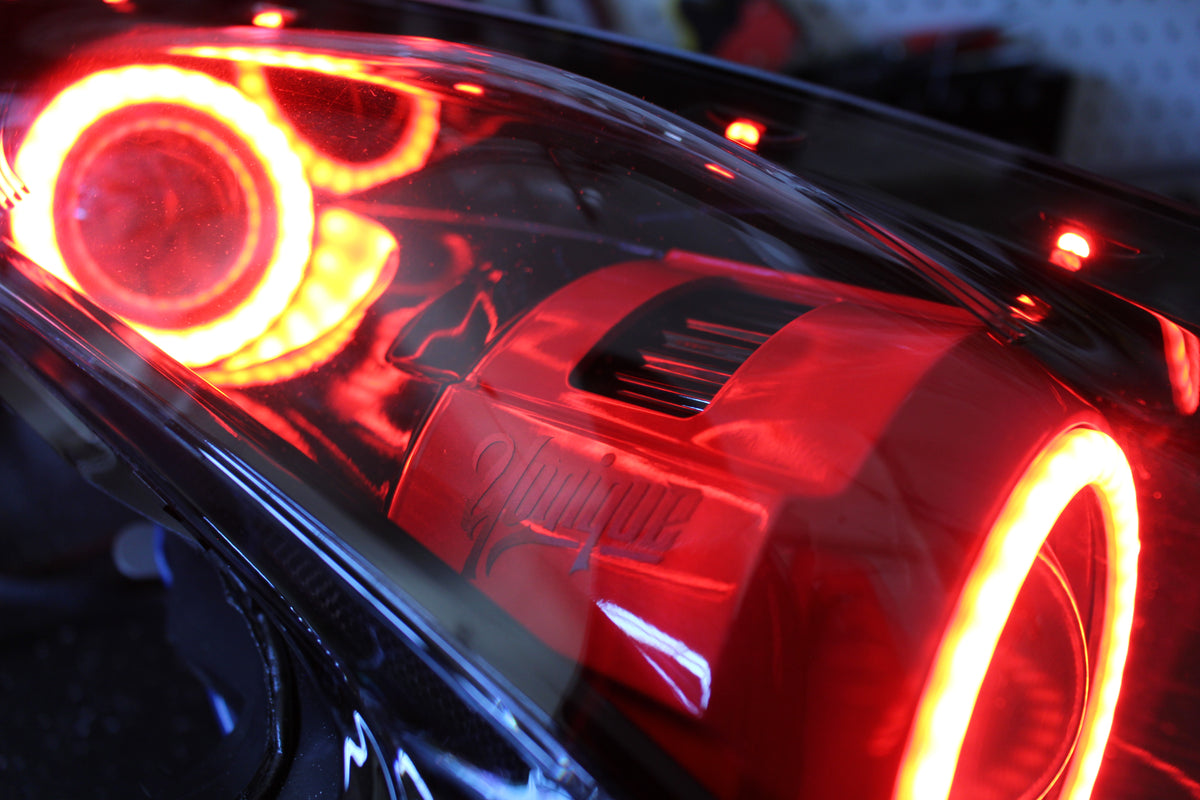 Nissan 370Z custom LED headlights — view 3
