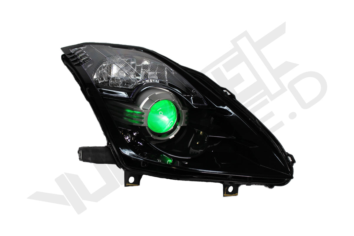 Nissan 350Z RGB Demon Eyez custom LED headlights — view 2