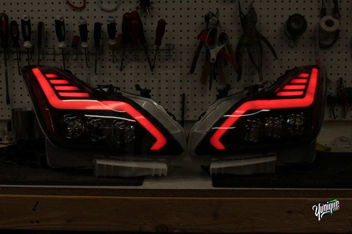 Infiniti G37 Q60 AlphaRex Nova BlueGhozt LED headlights — view 2