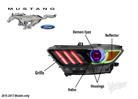 2015-2017 Ford Mustang Custom Headlights (Per set)